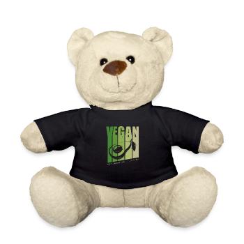 Rétro végétalien végétalien végétalien Véganisme végétarien - Nounours - noir - Devant