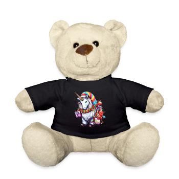 Weihnachts-Einhorn-Design - Niedliche Einhorn-Weihnachten - Teddy - Schwarz - Vorne