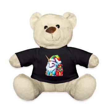 Einhorn-Weihnachtsdesign für Kinder und Erwachsene - Teddy - Schwarz - Vorne