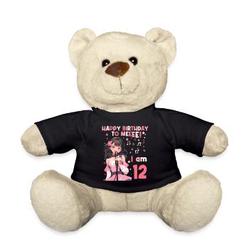 Anime Mandga K-Pop KPop Girl 12th Birthday - Teddy Bear - black - Front