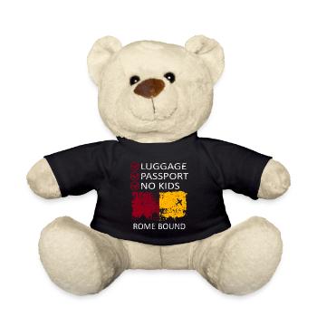 Luggage Passport No Kids Rome Bound Holiday Trip - Teddy Bear - black - Front