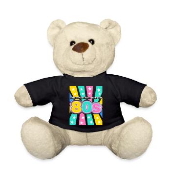 1980 Disco 80s Party 80s - Teddy Bear - black - Front
