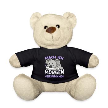 Mach Ich Morgen Versprochen Koala Morgenmuffel - Teddy - Schwarz - Vorne