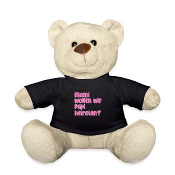 Mama Papa Heiraten Spruch - Teddy - Schwarz - Vorne