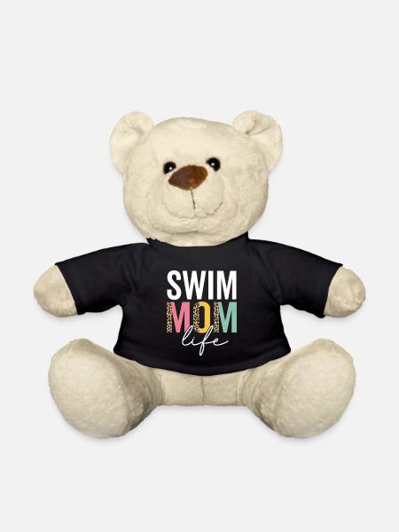Schwimmen Mama Leben Lustige Mama Leopard Schwimmen Mama Gepard - Teddy - Schwarz