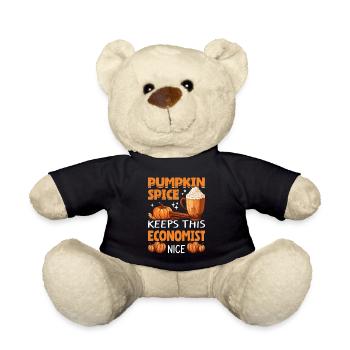 Cool Pumpkin Spice Keeps This economist Nice - Teddy Bear - black - Front