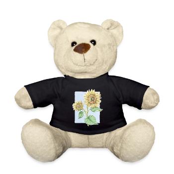 Sunflower flower - drawing - Teddy Bear - black - Front