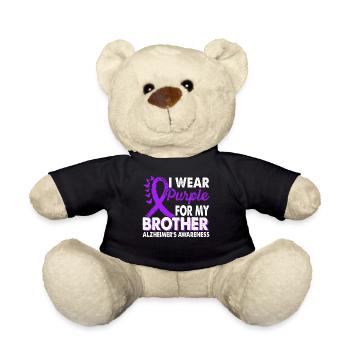 Wear purple for the support of the Brother - Teddy Bear - black - Front