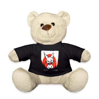 Japanese Red Sun and a Naughty Bunny - Teddy Bear - black - Front