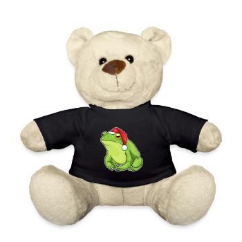 Frosch Weihnachten Weihnachtsmütze - Teddy - Schwarz - Vorne