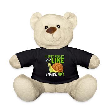 Snail lovers as well as snail owners, sluggish - Teddy Bear - black - Front