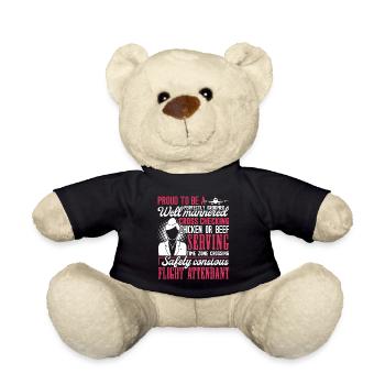 Flight Attendant Proud To Be Flight Attendant - Teddy Bear - black - Front
