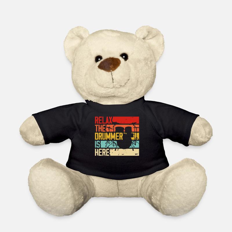 Drums Drummer Drummer - Teddy Bear - black