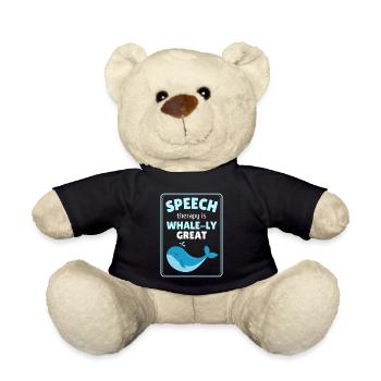 Speech Therapy Whale Speech Language Pathology SLP - Teddy Bear - black - Front