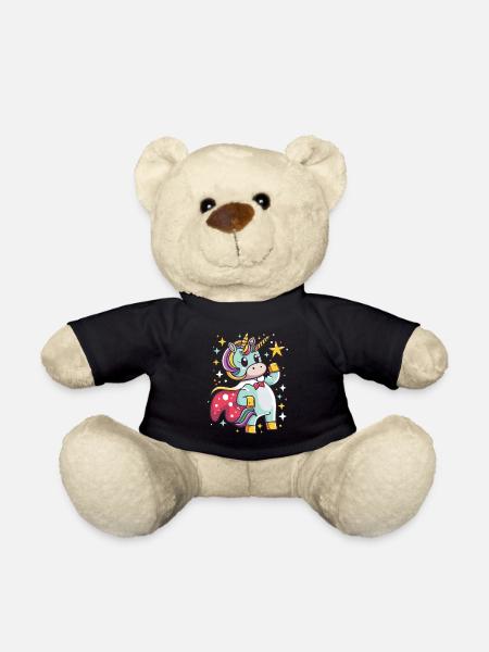 Einhorn Superheld Einhörner Einhorn Baby Unicorn - Teddy - Schwarz