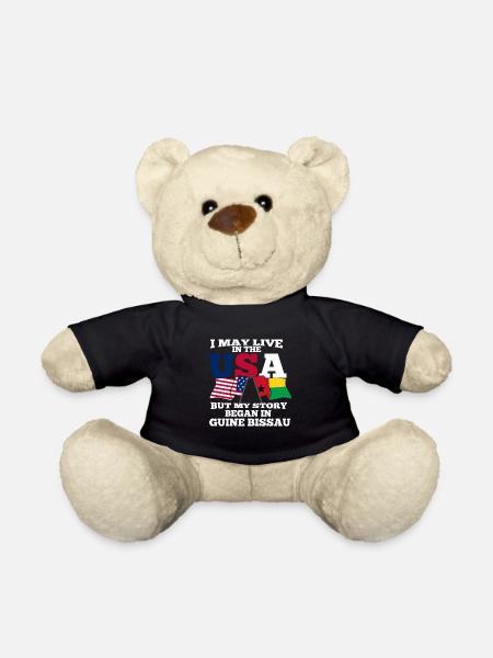 Guinea Bissau America Usa Gift - Teddy Bear - black