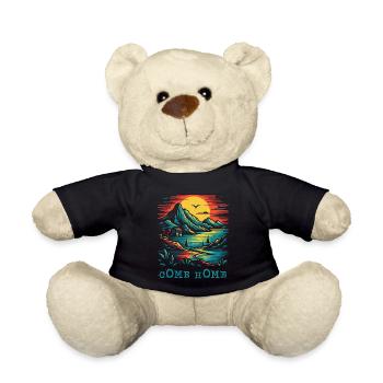 Komm nach Hause: Naturszene Sonne, Vögel und Berge - Teddy - Schwarz - Vorne