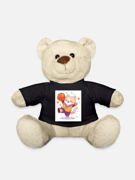 Cat with basketball - Teddy Bear - black