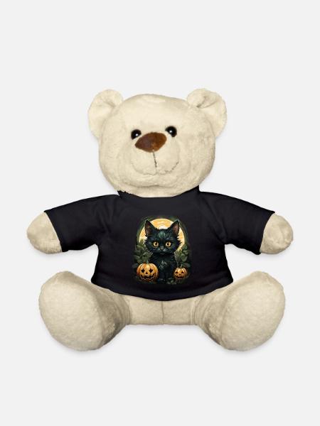 Black Cat Halloween Pumpkin - Cat - Teddy - Schwarz
