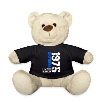 1975 Oktober Limited Edition 48. Geburtstag Deko - Teddy - Schwarz - Vorne
