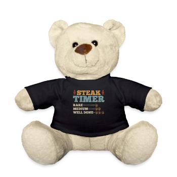 Steak Timer Rare Medium Well Done Beer Drinking & - Teddy Bear - black - Front