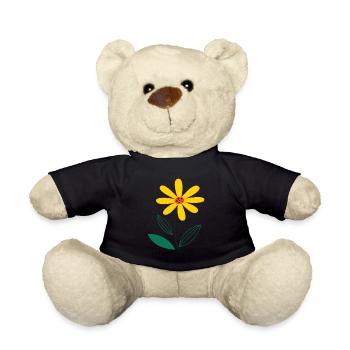Yellow flower - Teddy Bear - black - Front