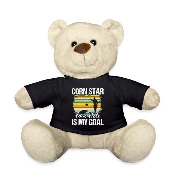 Corn Star Your Hole Is My Goal Cornhole Bean Bag T - Teddy - Schwarz - Vorne