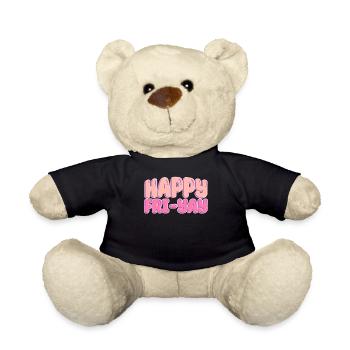 Happy Fri Yay Weekend Party Free Time - Teddy Bear - black - Front