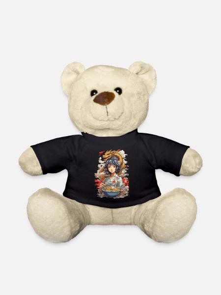 Ramen Soups Dragon Aesthetics & Anime Otaku Art - Teddy Bear - black