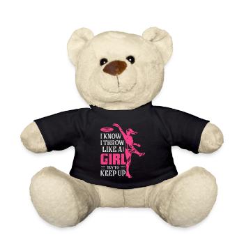 Je sais que je lance comme une fille essaie de garder le disque Gol - Nounours - noir - Devant