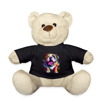 Bouledogue anglais Pop Art I Dog Lover I Splash Art - Nounours - noir - Devant