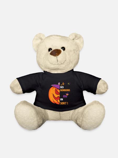 Des bonbons ou un sort ! Beau design d'Halloween - Nounours - noir