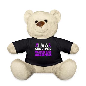 Survivor Military Kids Awareness Month Lila Band - Teddy - Schwarz - Vorne