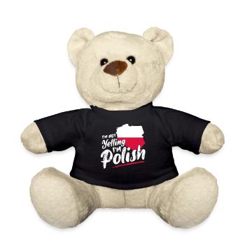 Je ne crie pas, je suis polonais, Pologne, fière Polska - Nounours - noir - Devant