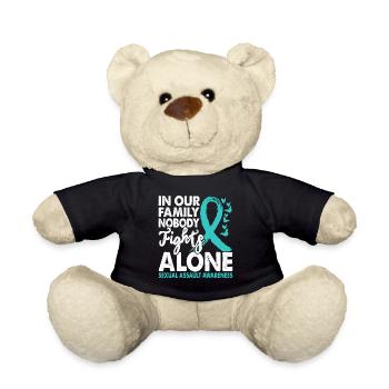 No one fights alone awareness of sexual - Teddy Bear - black - Front