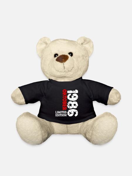 1986 Oktober Limited Edition 37. Geburtstag Deko - Teddy - Schwarz