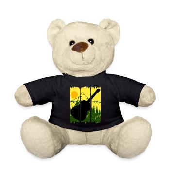 Guitar Nature Hiking Music Guitarist - Teddy Bear - black - Front