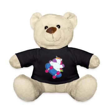 Einhorn Skater Skateboard - Teddy - Schwarz - Vorne