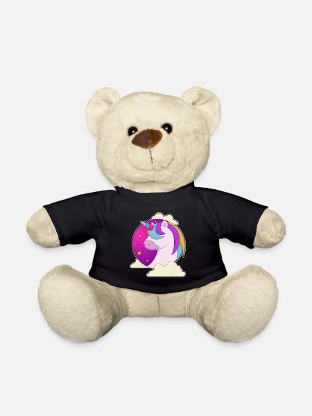 Einhorn Wolken - Teddy - Schwarz