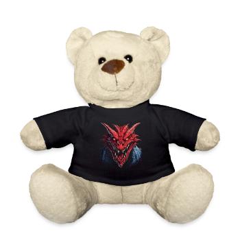 Drache mystisch Lindwurm Monster Ungeheuer Biest - Teddy - Schwarz - Vorne
