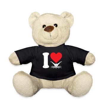 Ich liebe schwimmende Schwimmer Geschenk - Teddy - Schwarz - Vorne