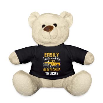Easily Distracted By Trucks - Funny Trucks Lover , - Teddy Bear - black - Front