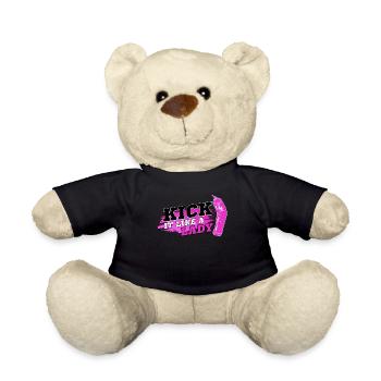 Kick It Like A Lady Kickboxing Muay Thai Boxer - Teddy Bear - black - Front