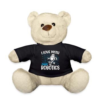School Kids Droid Builder Funny I Love Math And Ro - Teddy Bear - black - Front