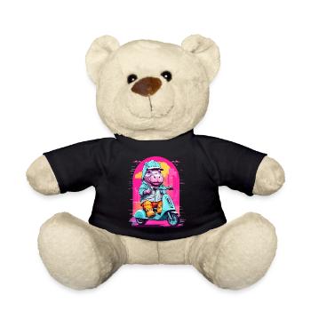 Nilpferd auf Roller - Teddy - Schwarz - Vorne
