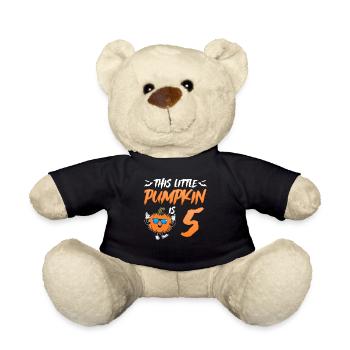 This Little Pumpkin Is 5 Years - 5th Birthday Hall - Teddy - Schwarz - Vorne