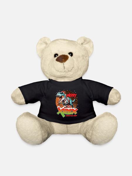 Weihnachten T-REX Merry XREX Geschenk Crew - Teddy - Schwarz