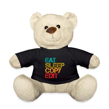 Eat Sleep Copy Edit 3 - Teddy - Schwarz - Vorne
