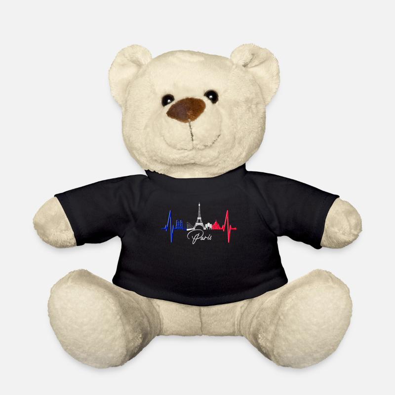 Paris Skyline Herzschlag Eiffelturm Frankreich - Teddy - Schwarz
