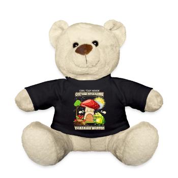 Funny Frog, Cottagecore Saying, Faecore - Teddy Bear - black - Front